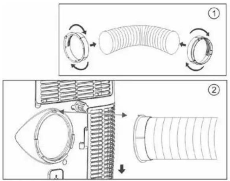 Orbegozo ADRW 125 - Installing the extraction hose - 1