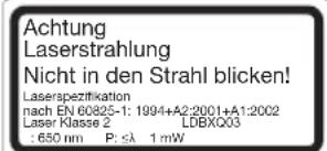 Variolux V-HKS 1600-Laser - Lasersicherheitshinweise - 2