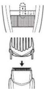 PANASONIC ER-GB370 - Using the comb attachment - 1