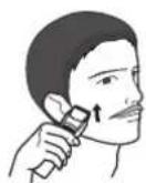 PANASONIC ER-GB370 - Coupez votre barbe lentement de bas en haut. - 1