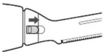 PANASONIC ER-GM40 - Slide the blade locker as indicated by the arrow. - 1