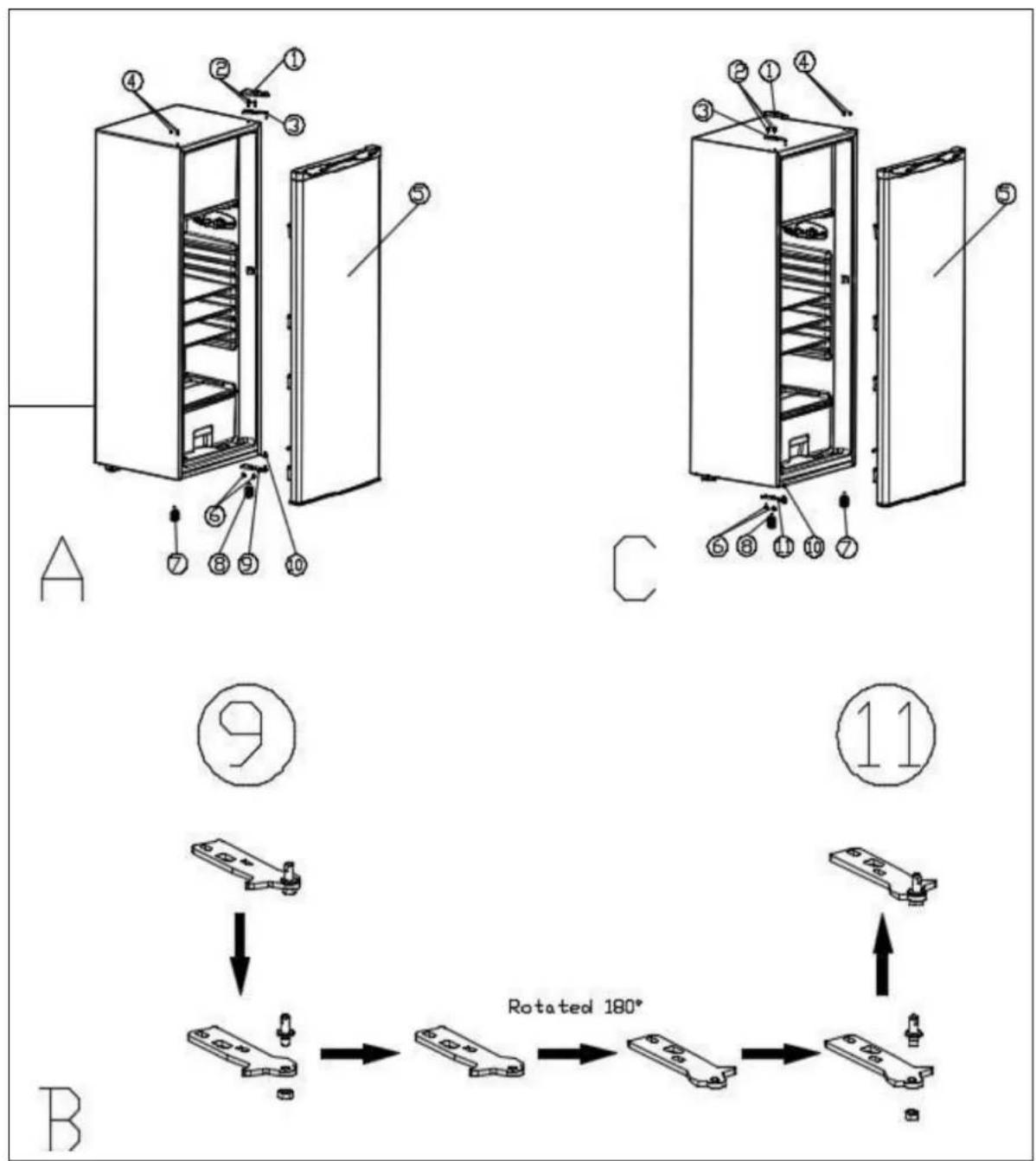 FRIGELUX R4A218NE - Modificare di sensi di il porta - 1