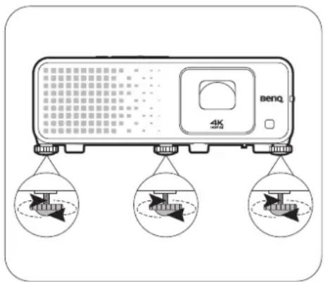 BENQ TK710STi - Ajustement de l'angle de projection - 1