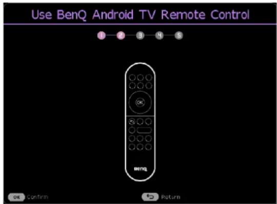 Use BenQ Android TV Remote Control 1 2 3 4 5 Beng OK Confirm Return