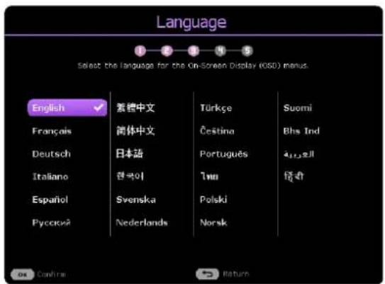 Language Select the language for the On-Screen Display (OSO) menus. English Français Deutsch Italiano Español Pyccosá 繁體中文 简体中文 日本語 韓국이 Svenska Nederlands Türkçe Čestina Português Tinn Polski Norsk Suomi Bhs Ind 412.011 预览