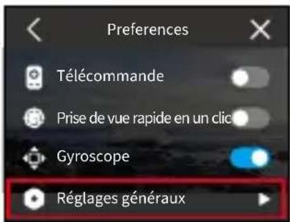 Akaso Brave 8 Lite - Réglages généraux - 1