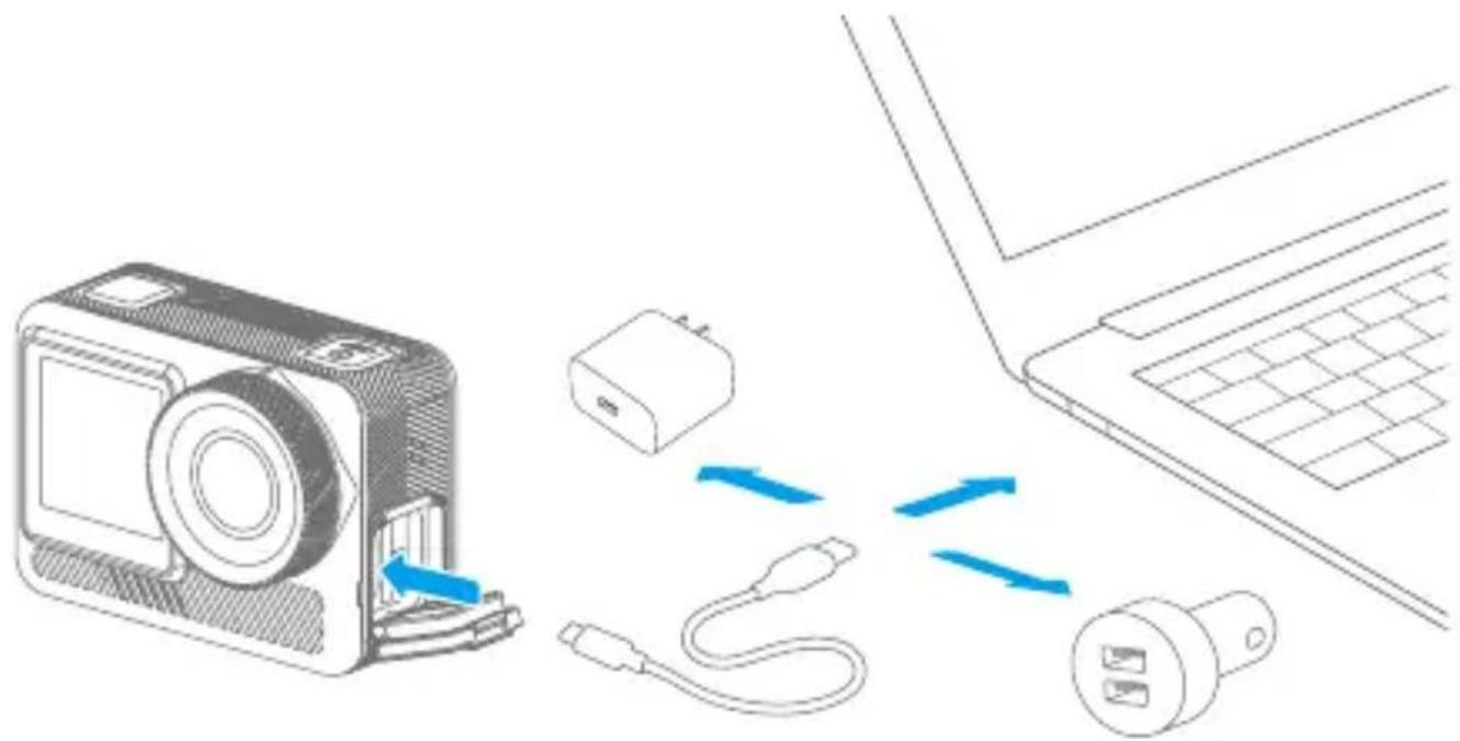 Akaso Brave 8 Lite - Chargement de la batterie dans l'appareil photo - 1