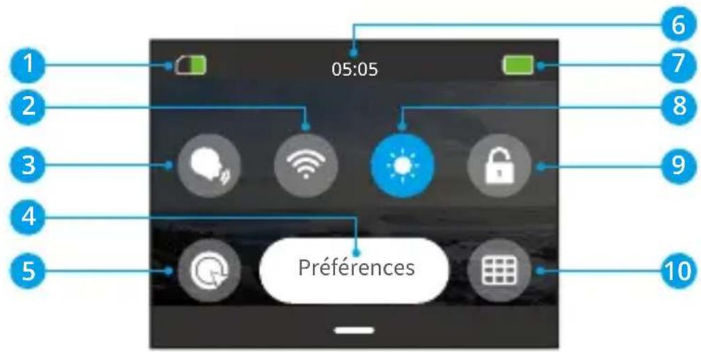 Akaso Brave 8 Lite - Menu rapide - 1