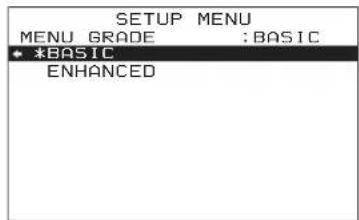 SETUP MENU MENU GRADE ;BASIC *BASIC ENHANCED