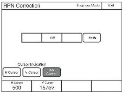 RPN Correction Engineer Mode Exit GRT Enter Cursor Indication H Cursor V Cursor HNV Cursor Indication H Cursor V Cursor 500 157ev
