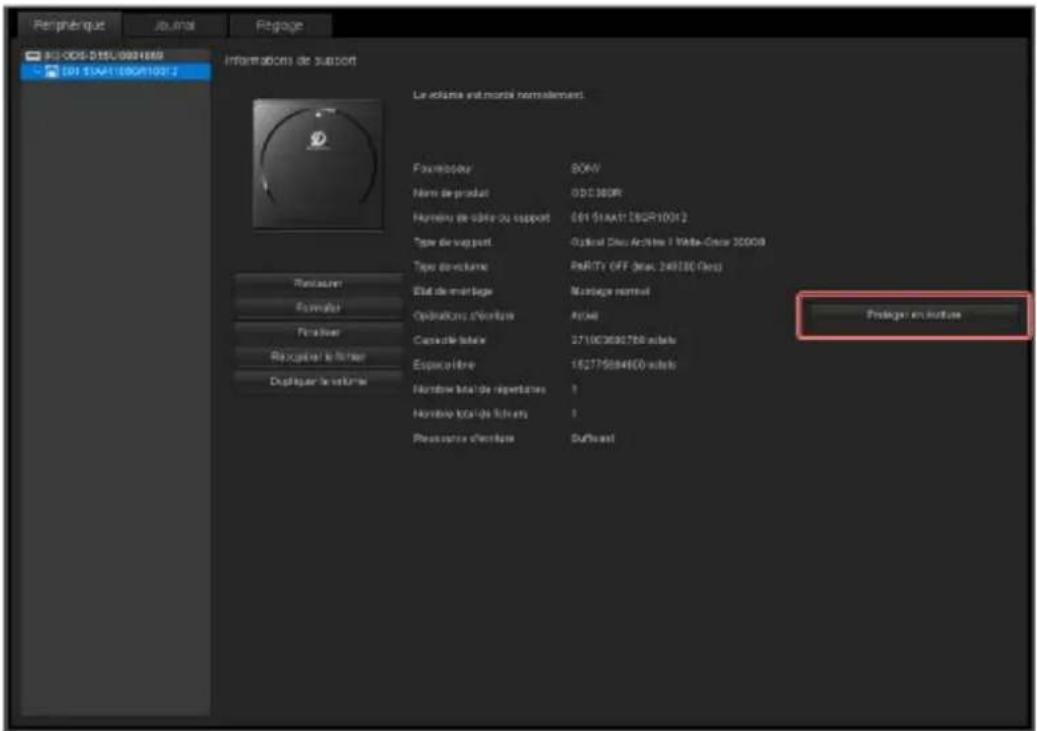 SONY ODS-D55U - Écran Périphérique-Configuration de la protection en écriture du support - 1
