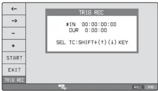 SONY XDS-PD2000 - Enregistrement par spécification du code temporel et de la durée d'enregistrement (fonction TRIG REC) - 1