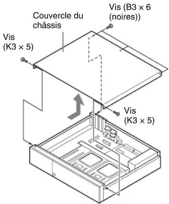 Couvercle du châssis Vis (K3 × 5) Vis (B3 × 6 (noires)) Vis (K3 × 5)