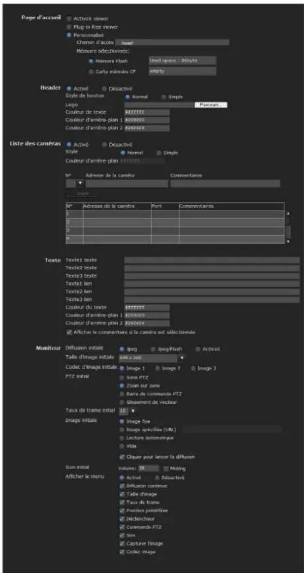 SONY SNC-ZM550 - Configuration du visualiseur - Menu Visualiseur - 1