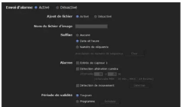SONY SNC-ZM550 - Menu Déclencheur - 1