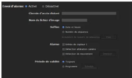 SONY SNC-ZM550 - Menu Declencheur - 1