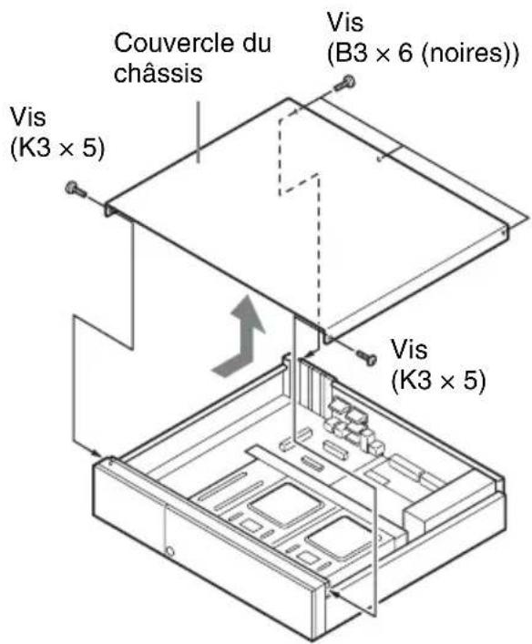 Couvercle du châssis Vis (B3 × 6 (noires)) Vis (K3 × 5) Vis (K3 × 5)