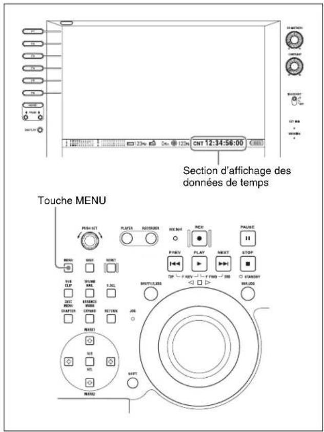 SONY PDW-HR1 - Pour afficher le menu de configuration - 1