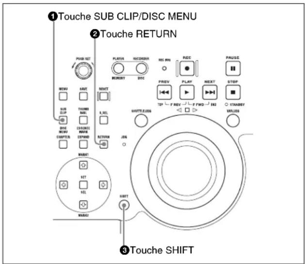 SONY PDW-HR1 - Pour afficher le Disc Menu - 1