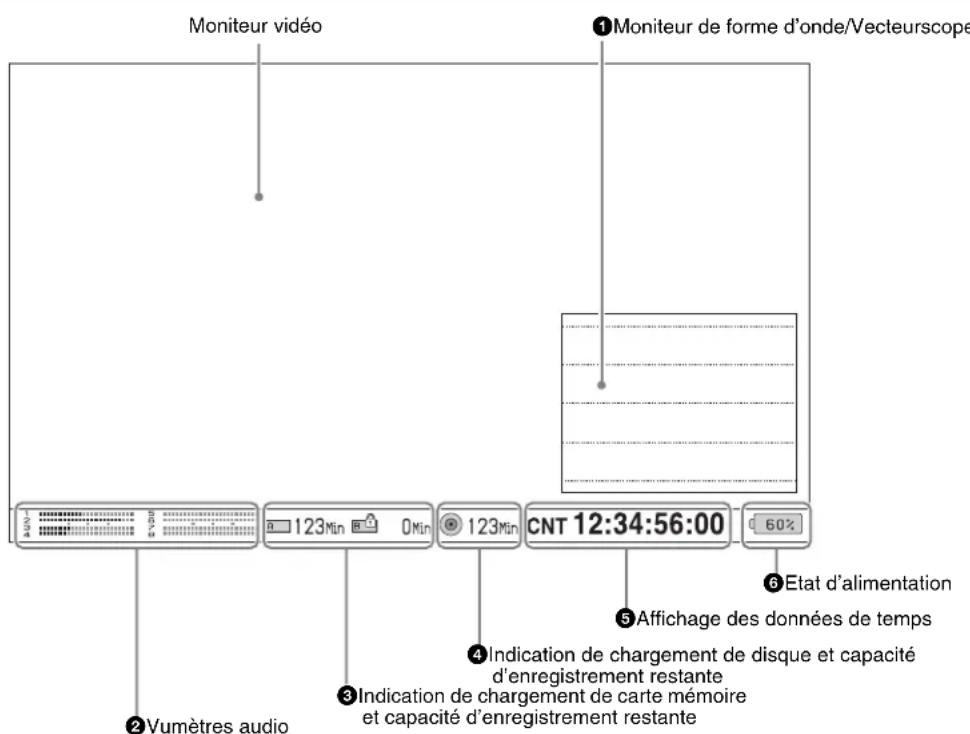 SONY PDW-HR1 - Affichage du moniteur vidéo - 1