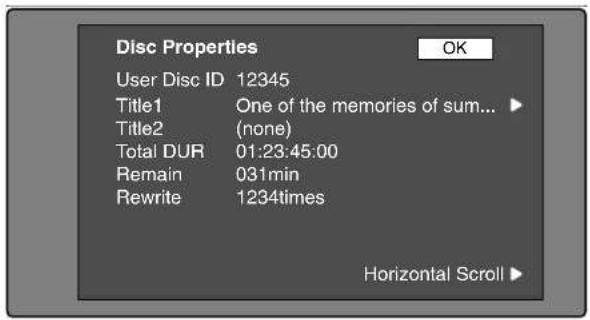 SONY PDW-HR1 - Vérification des propriétés du disque - 1