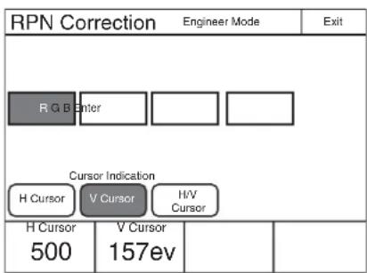 RPN Correction Engineer Mode Exit R G B Enter Cursor Indication H Cursor V Cursor H/V Cursor H Cursor 500 V Cursor 157ev