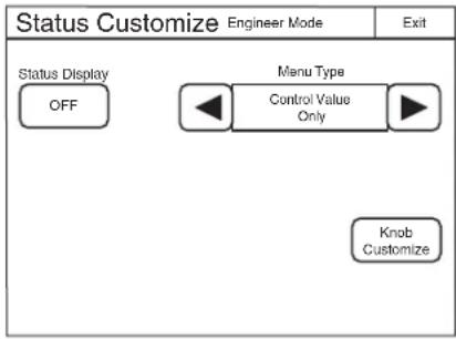 SONY RCP-1501 - Appuyez sur Status Customize. L'écran Status Customize apparaît. - 1
