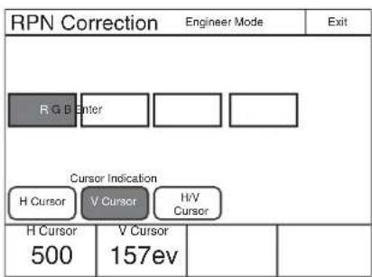 RPN Correction Engineer Mode Exit R G B Enter Cursor Indication H Cursor V Cursor H/V Cursor H Cursor 500 V Cursor 157ev
