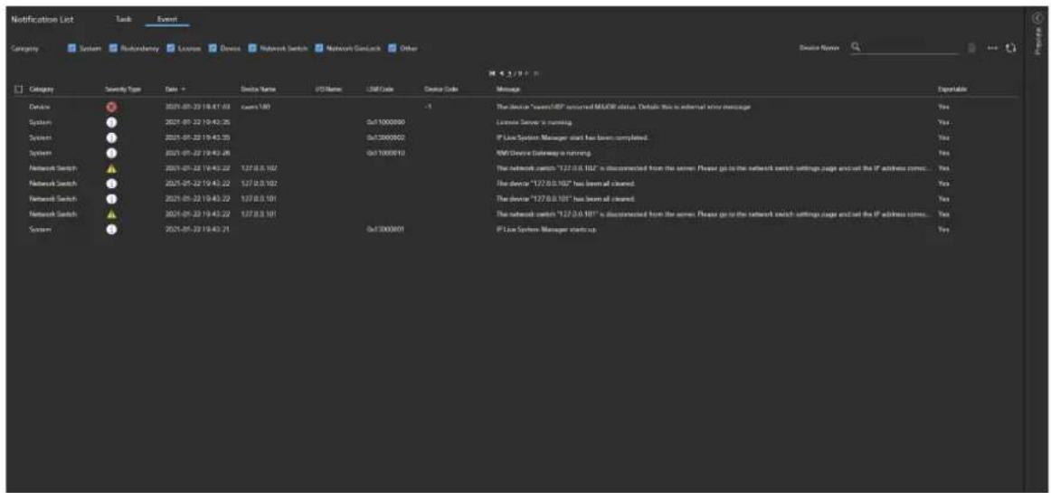 SONY PWS-110NM1 - Vérification des notifications d'évènement - 1