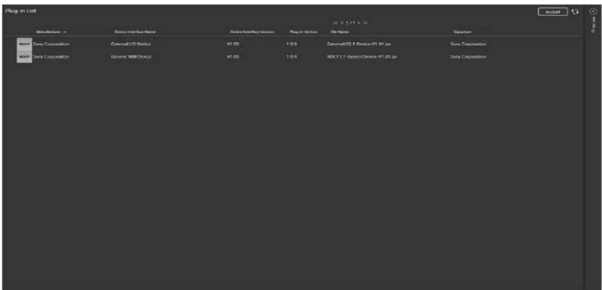 SONY PWS-110NM1 - Installation des plug-ins de configuration de périphérique - 1