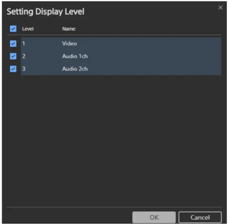 SONY PWS-110NM1 - Réglage des niveaux d'affichage de l'interface - 1