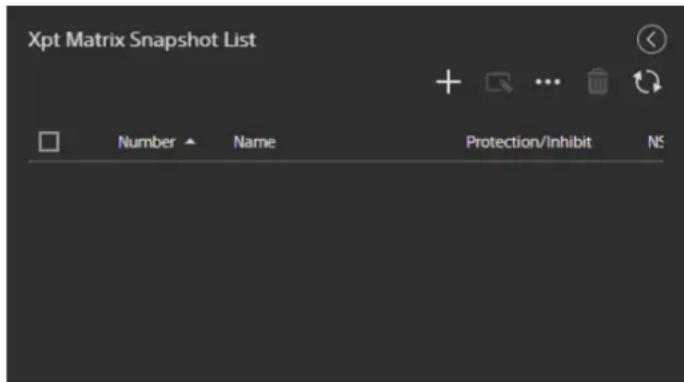 Xpt Matrix Snapshot List Number ▲ Name Protection/Inhibit NS