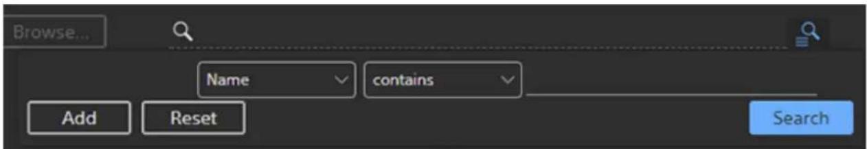 Browse... Name contains Add Reset Search