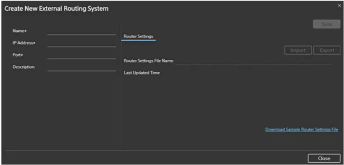SONY PWS-100NM1 - Boîte de dialogue [Create New External Routing System] / [Edit External Routing System] - 1