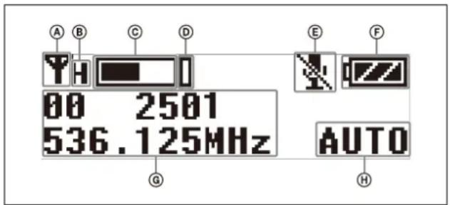 A B C D E F 80 2501 536.125MHz AUTO G H