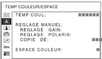 SONY PVM-2551MD - Menu TEMP COULEUR/ESPACE - 1