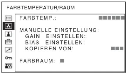 SONY PVM-2551MD - Menü FARBTEMPERATUR/RAUM - 1