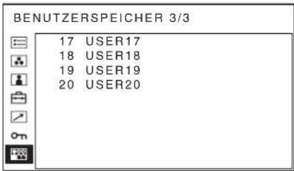SONY PVM-2551MD - Menü BENUTZERSPEICHER - 3