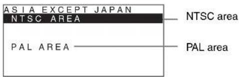 SONY PVM-2551MD - ④If ASIA EXCEPT JAPAN is selected: - 2