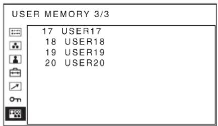 SONY PVM-2551MD - USER MEMORY menu - 3