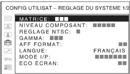 SONY PVM-2551MD - REGLAGE DU SYSTEME - 1