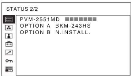 SONY PVM-2551MD - Menü STATUS - 2