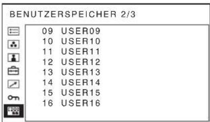 SONY PVM-2551MD - Menü BENUTZERSPEICHER - 2
