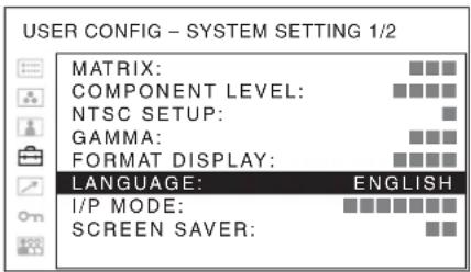 SONY PVM-2551MD - Sélection de la langue de menu - 4