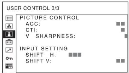 SONY PVM-2551MD - USER CONTROL menu - 3