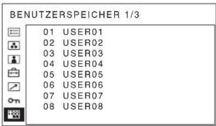 SONY PVM-2551MD - Menü BENUTZERSPEICHER - 1
