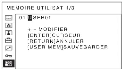 SONY PVM-2551MD - Appuyez sur le bouton – pour sélectionner « NOM », puis sur le bouton ENTER. - 1