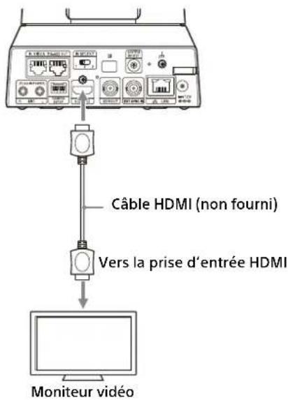 SONY SRG-X402 - Raccordement d'une seule caméra à un commutateur, un enregistreur ou un moniteur - 1