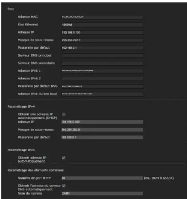 SONY SRG-X402 - Configuration du réseau — Menu Réseau - 1