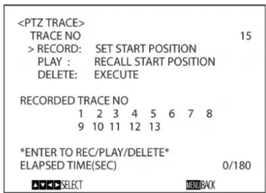SONY SRG-X402 - Menu PTZ TRACE (BRC-X400/X401) - 1